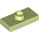 LEGO Yellowish Green Plate 1 x 2 with 1 Stud (with Groove and Bottom Stud Holder) (15573)