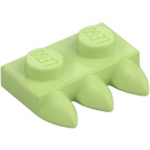 LEGO Verde amarillento Placa 1 x 2 con 3 Dientes (15208)