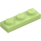 LEGO Geelachtig groen Plaat 1 x 3 (3623)