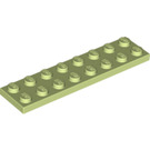 LEGO Geelachtig groen Plaat 2 x 8 (3034)
