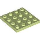LEGO Geelachtig groen Plaat 4 x 4 (3031)