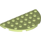 LEGO Geelachtig groen Plaat 4 x 8 Ronde Halve Cirkel (22888)