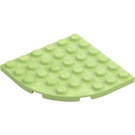 LEGO Keltavihreä Levy 6 x 6 Pyöreä Kulma (6003)