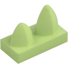 LEGO Verde amarillento Plana 1 x 2 con 2 Vertical Dientes (15209)