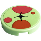 LEGO Yellowish Green Tile 2 x 2 Round with Dots, Button, Cushion Sticker with Bottom Stud Holder (14769)