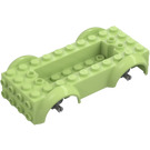 LEGO Gulgrön Fordon Bas med Medium Stone grå Hjul Holders (1813 / 12622)