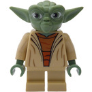 레고 Yoda ~와 함께 샌드 그린 Skin 그리고 하얀색 머리카락 ~와 함께 Printed 뒤쪽에 미니피규어