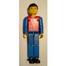 LEGO Zippered Jacket, Blau Beine und Waffen, und Schwarz Haar Technische Abbildung