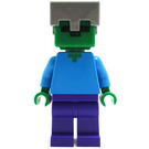 LEGO Zombie with Dark Purple Legs and Flat Silver Helmet Minifigure