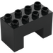 Duplo Black Brick 2 x 4 x 2 with 2 x 2 Cutout on Bottom (6394)