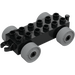 Duplo Black Car Chassis with Medium Stone Gray Wheels (2312 / 14639)