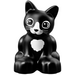 Duplo Black Cat (Sitting) with Whiskers and White Chest (29122)