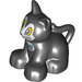 Duplo Black Cat (Sitting) with Yellow Eyes and Blue Bow Tie (38641)