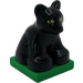 Duplo Musta Panther Cub päällä Vihreä Alusta (75014)