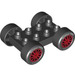 Duplo Black Plate 2 x 4 with Axle with Red Spokes and &#039;ROTELLI TIRES&#039; and &#039;PASTA POTENZA&#039; (88760 / 88784)