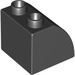 Duplo Noir Pente 45° 2 x 2 x 1.5 avec Incurvé Côté (11170)