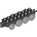 Duplo Noir Base de Train 2 x 8 avec Medium Stone Gris roues (59131 / 64671)