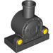 Duplo Black Train Steam Engine Front with Yellow Lights Pattern (13531 / 13968)