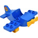 Duplo Blue Airplane with Yellow Wheels and Propeller