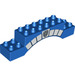 Duplo Blue Arch Brick 2 x 10 x 2 with Silver Police Star Badge and Stonework (61321 / 93801)