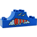 Duplo Blue Bow 2 x 6 x 2 with Windsock, Clouds and Birds (4197)