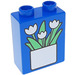 Duplo Blue Brick 1 x 2 x 2 with Flowers in Pot without Bottom Tube (4066 / 82171)