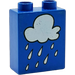 Duplo Blue Brick 1 x 2 x 2 with Rain Cloud without Bottom Tube (4066)