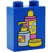 Duplo Blau Stein 1 x 2 x 2 mit Shampoo und Soap Containers ohne Unterrohr (4066)