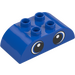 Duplo Blue Brick 2 x 4 with Curved Sides with Blue eyes (67332 / 98223)