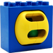 Duplo Blue Brick 2 x 4 x 3 with turning yellow rattle ball