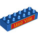 Duplo Blauw Steen 2 x 6 met &#039;LEGO VILLE&#039; (2300 / 63157)