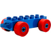 Duplo Blue Car Chassis 2 x 6 with Red wheels (Closed Hitch)