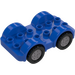 Duplo Blue Car with Black Wheels and Silver Hubcaps (11970 / 35026)