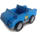 Duplo Blue Car with Dark Gray Base with Dark Gray Base and Yellow Mail Logo (2218)
