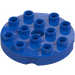 Duplo Blauw Rond Plaat 4 x 4 met Gat en Vergrendelings Randen (98222)