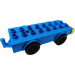 Duplo Blue Vehicle Truck 4 x 8 with 4 Black Wheels and Yellow Undercarriage