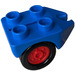 Duplo Blue Wheel Assembly with 4 Studs and Hitch