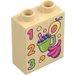 Duplo Stein 1 x 2 x 2 mit &quot;1 2 3&quot; und Fruits (4066)