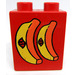 Duplo Backstein 1 x 2 x 2 mit Bananas mit Stickers ohne Unterrohr (4066)