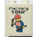 Duplo Brick 1 x 2 x 2 with &#039;Factory Tour&#039; and Minifig with Wrench Sticker without Bottom Tube (4066)
