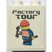 Duplo Stein 1 x 2 x 2 mit &#039;Factory Tour&#039; und Minifigur mit Wrench Aufkleber ohne Unterrohr (4066)