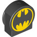 Duplo Brick 1 x 3 x 2 with Round Top with Batman Symbol with Cutout Sides (17418 / 29027)