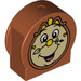 Duplo Brick 1 x 3 x 2 with Round Top with Cogsworth Clock Head with Cutout Sides (14222 / 84458)