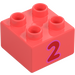 Duplo Steen 2 x 2 met &quot;2&quot; (3437 / 66026)