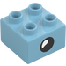 Duplo Palikka 2 x 2 jossa Musta Ympyrä jossa Valkoinen blob (3437 / 67315)