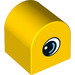 Duplo Brick 2 x 2 x 2 with Curved Top with Eye with White and Medium Azure (Both Sides) (3664 / 29762)