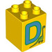Duplo Brick 2 x 2 x 2 with D for Dinosaur (31110 / 92994)
