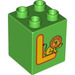 Duplo Brick 2 x 2 x 2 with L for Lion (31110 / 93002)