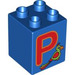Duplo Brick 2 x 2 x 2 with P for Parot (31110 / 93012)