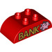 Duplo Brick 2 x 4 with Curved Sides with &quot;BANK&quot; and Pink Piggy Bank (15985 / 98223)